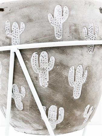 Vaso cactus grigio con piedistallo