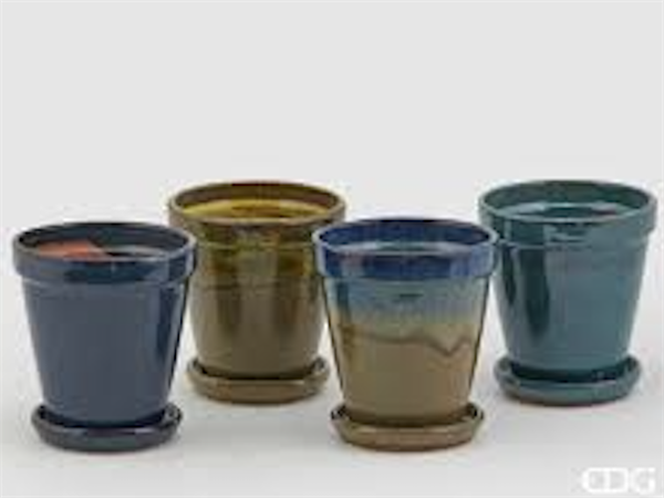 Vaso Glaze svasato con sottovaso