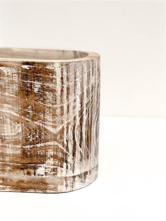 Vaso sfaccettato bianco grande d.20 h.20