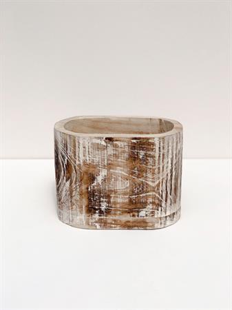 Vaso sfaccettato bianco grande d.20 h.20