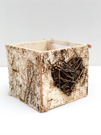 Cubo corteccia cuore marrone