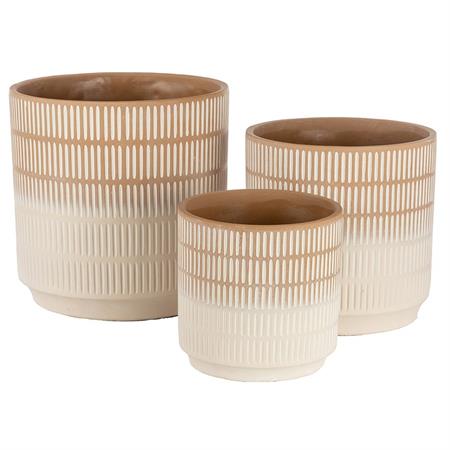 Vaso sfumato marrone/bianco d.19 h.20