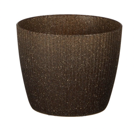 Vaso plastica rigido rigato marrone