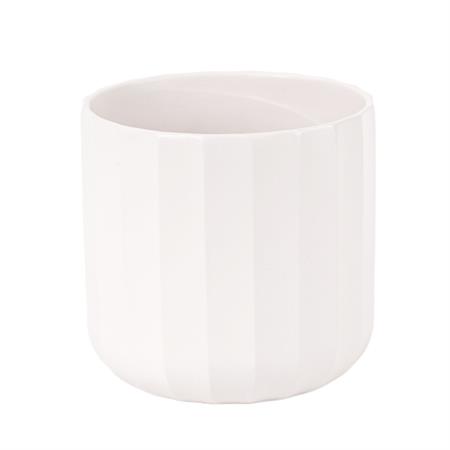vaso sfaccettato bianco medio d.15 h.15