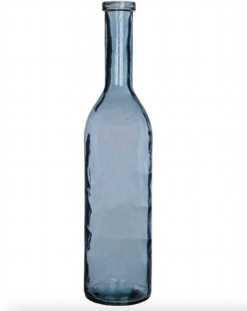Bottiglia vetro blu h.75 cm