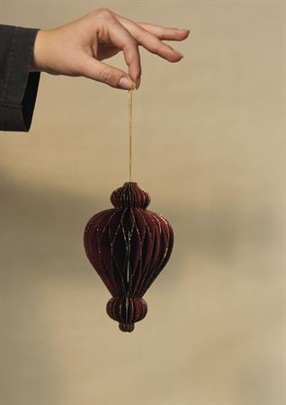 Addobbo fuso origami h.15 borgogna