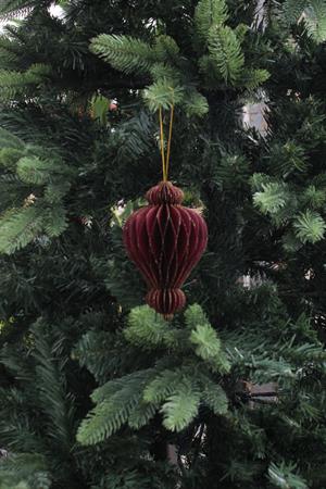 Addobbo fuso origami h.15 borgogna