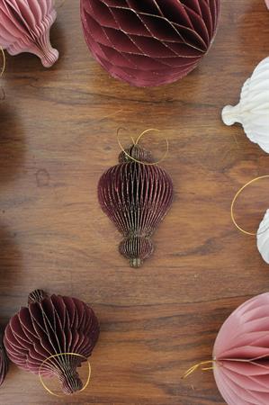 Addobbo fuso origami h.15 borgogna