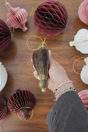 Addobbo fuso origami h.15 borgogna